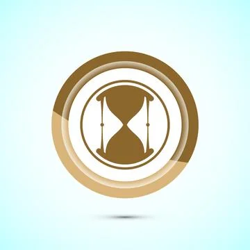 Sand clock icon design illustration. Hourglass symbol, Time measuring sign,.. Ilustración de archivo