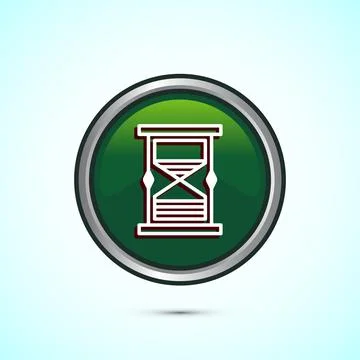 Sand clock icon design illustration. Hourglass symbol, Time measuring sign,.. Illustrazione stock