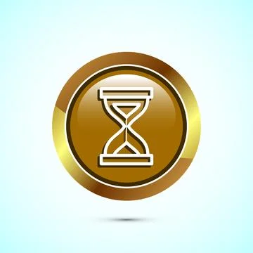 Sand clock icon design illustration. Hourglass symbol, Time measuring sign,.. Ilustración de archivo