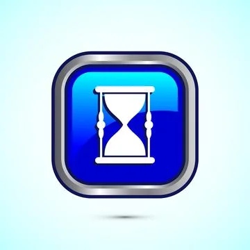 Sand clock icon design illustration. Hourglass symbol, Time measuring sign,.. Ilustración de archivo