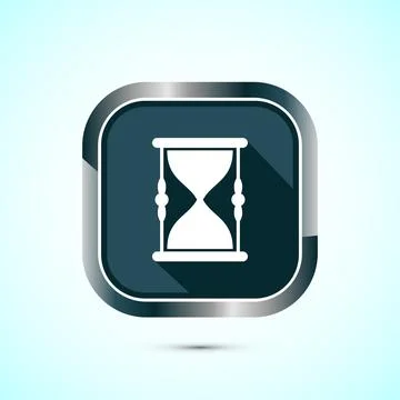 Sand clock icon design illustration. Hourglass symbol, Time measuring sign,.. Ilustración de archivo