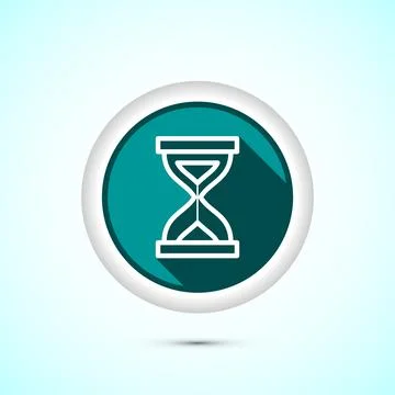 Sand clock icon design illustration. Hourglass symbol, Time measuring sign,.. Ilustración de archivo