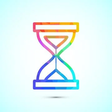 Sand clock icon design illustration. Hourglass symbol, Time measuring sign,.. Ilustración de archivo