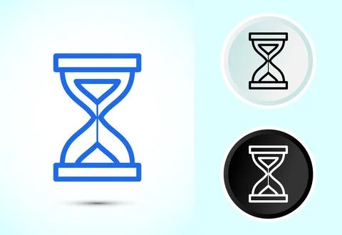 Sand clock icon design illustration. Hourglass symbol, Time measuring sign,.. Illustrazione stock