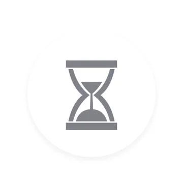 Sand clock icon, hourglass vector symbol Illustrazione stock