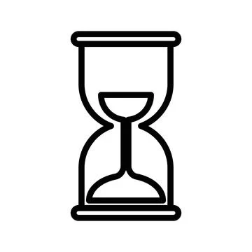 Sand clock icon linear logo mark in black and white 库存插图