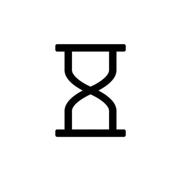 Sand clock icon for simple flat style ui design Stock Illustration