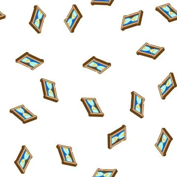 Sand clock isometric icon seamless pattern Stock Illustration