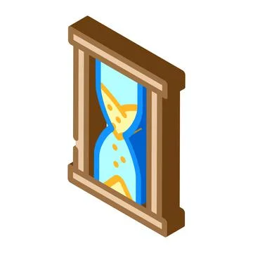 Sand clock isometric icon vector illustration Illustrazione stock