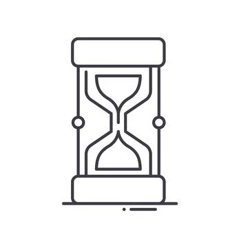 Sand clock line icon, outline symbol, vector illustration, concept sign Stock Illustration