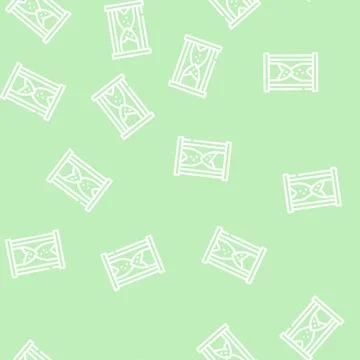 Sand clock line vector seamless pattern Stock Illustration