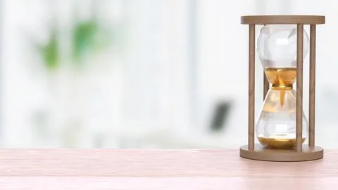 The Sand clock for Time concept 3d Rendering.. Stock Illustration