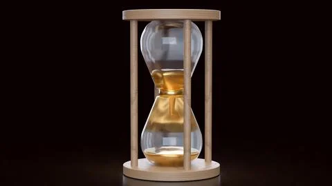 The Sand clock for Time concept 3d Rendering.. Stock Illustration