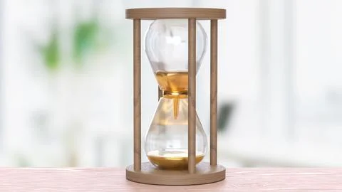 The Sand clock for Time concept 3d Rendering.. Stock Illustration
