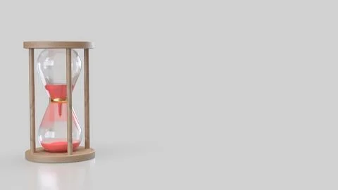 The Sand clock for Time concept 3d Rendering.. Stock Illustration