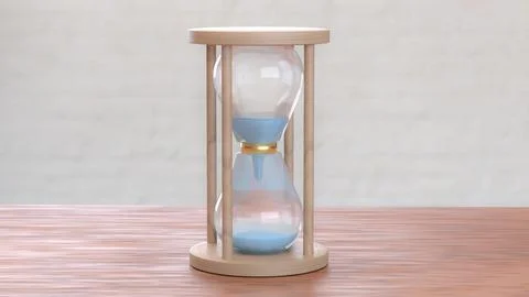 The Sand clock for Time concept 3d Rendering.. Stock Illustration