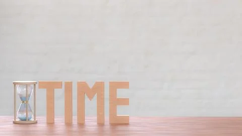 The Sand clock for Time concept 3d Rendering.. Illustrazione stock