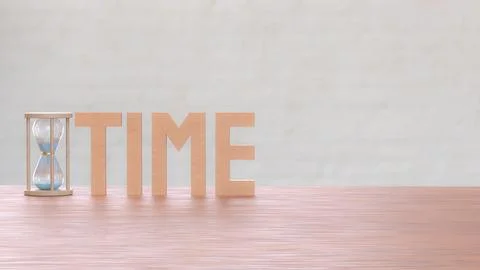 The Sand clock for Time concept 3d Rendering.. Illustrazione stock