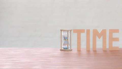 The Sand clock for Time concept 3d Rendering.. イラスト素材