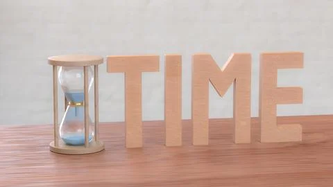 The Sand clock for Time concept 3d Rendering.. Stock Illustration