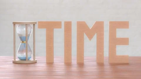 The Sand clock for Time concept 3d Rendering.. Illustrazione stock