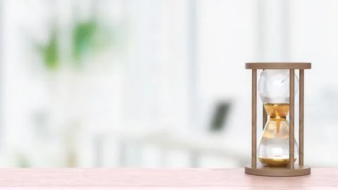 The Sand clock for Time concept 3d Rendering.. 스톡 사진