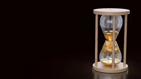 The Sand clock for Time concept 3d Rendering.. 스톡 사진