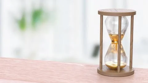 The Sand clock for Time concept 3d Rendering.. 스톡 사진