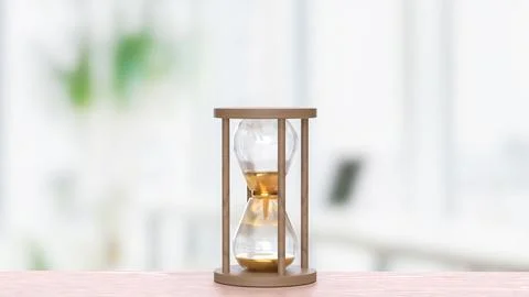 The Sand clock for Time concept 3d Rendering.. 스톡 사진