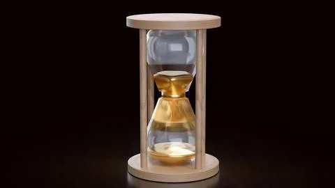 The Sand clock for Time concept 3d Rendering.. Stock Photos