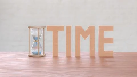 The Sand clock for Time concept 3d Rendering.. 스톡 사진