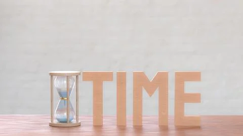 The Sand clock for Time concept 3d Rendering.. 스톡 사진