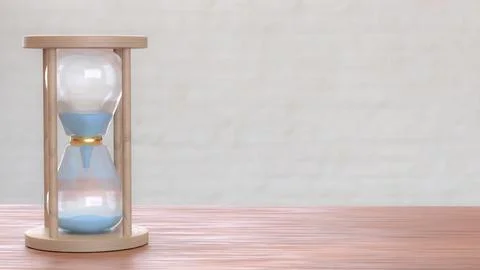 The Sand clock for Time concept 3d Rendering.. 스톡 사진