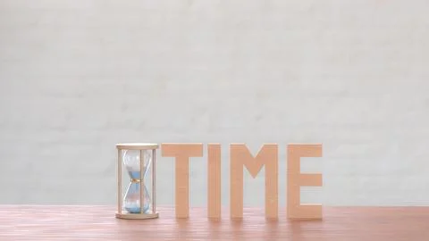 The Sand clock for Time concept 3d Rendering.. 스톡 사진