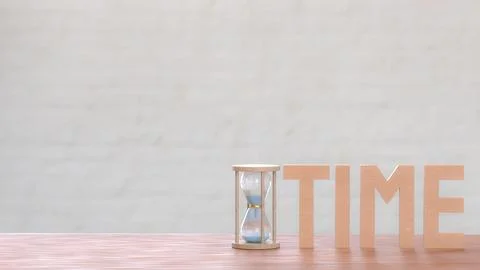 The Sand clock for Time concept 3d Rendering.. 스톡 사진