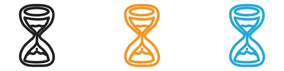 Sand clock vector logo set collection for web app ui Illustrazione stock