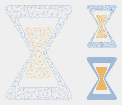 Sand Clock Vector Mesh 2D Model and Triangle Mosaic Icon Stock Illustration