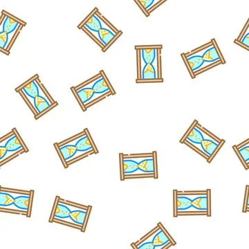 Sand clock vector seamless pattern 스톡 일러스트