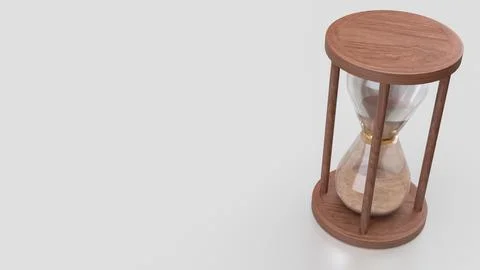 The Sand clock on white Background for Business concept 3d rendering.. Stock Illustration