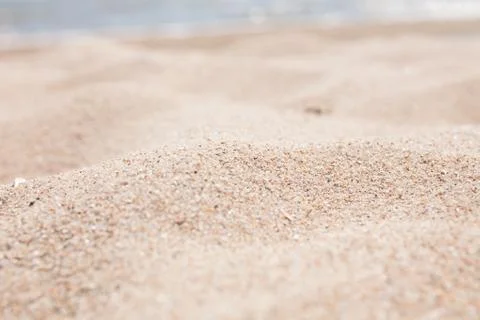 Sand close-up, sand texture, empty beach, Sunny day, isolated Foto stock