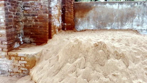 Sand for Construction Work in Old Fort Restoration Video stock 330669423