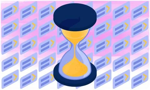 Sand dispenser vector illustration on abstract background Stock Illustration
