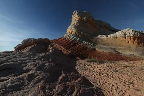 Sand down the rock Stock Photos