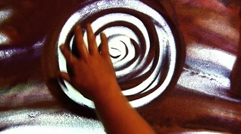 Sand drawing of earth from space Video stock 32965092