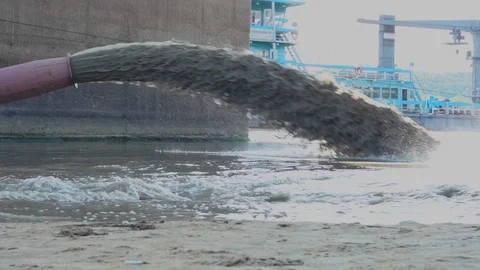 Sand dredging boat Stock Footage 100057762