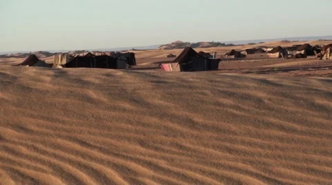 Sand dune in the desert in Morocco Stock Footage 52930319