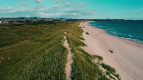 Sand Dune next to the sea Stock Footage 249180482