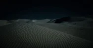 Sand Dunes Aerial Flyover At Night Surreal Landscape Textures Shadows 4K Stock Footage