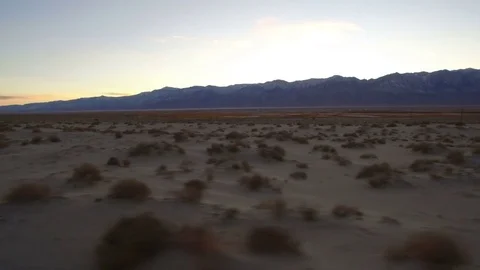 Sand Dunes Aerial Shot of Sunset Mojave Desert near Death Valley Right Stock Footage