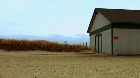 Sand Dunes at the Beach During The Winter Video stock 45372759